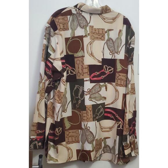 Vintage Susan Graver Blouse Women Patchwork Shirt Plus 3X Business Casual Office - Picture 6 of 6